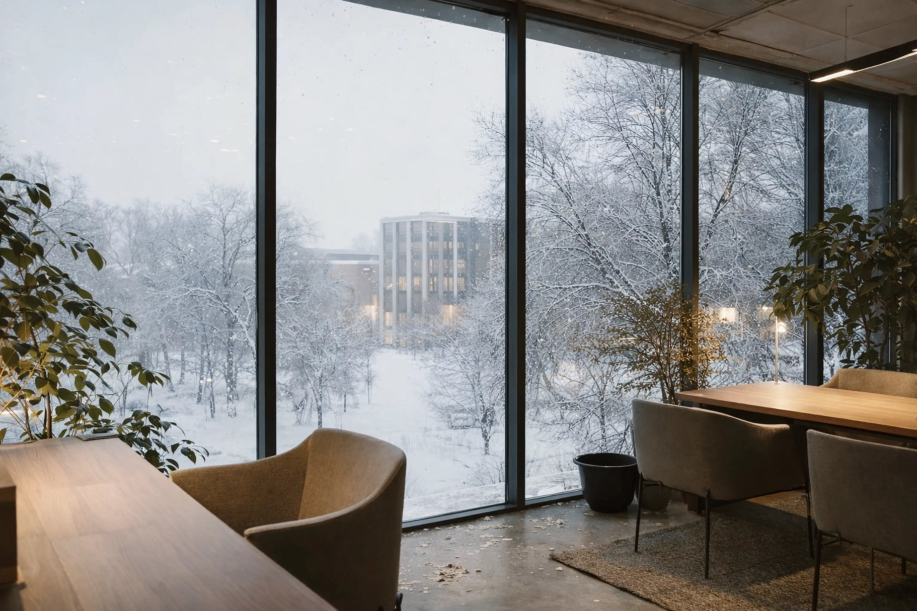 Snow-facing private interior