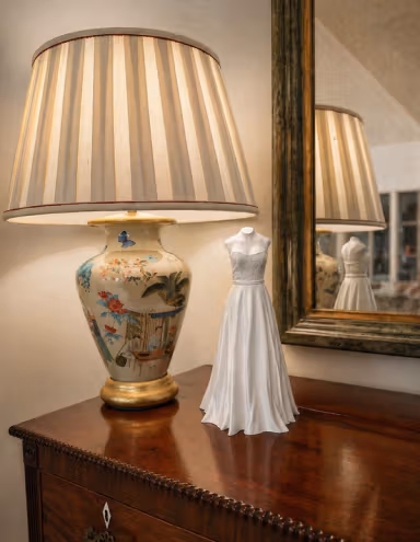 Wedding gown sculpture in a luxury interior